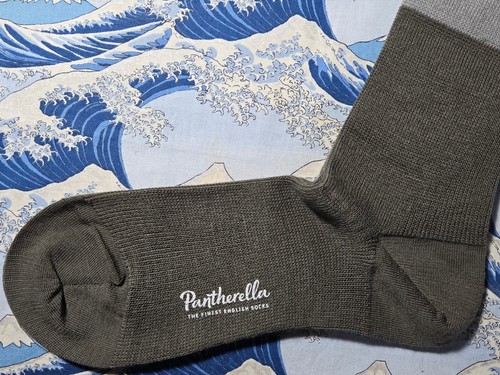 Pantherella Men's Merino Wool English Socks Colour Block Olive 7.5-9.5 41-44 £19 - Picture 2 of 5