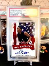 ⭐️ DAMIAN LILLARD 2012 LEAF SIGNATURE GOLD #DL1 PSA 9 MINT RC AUTO CARD SP /99🔥