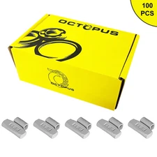 100 Pcs  OCTOPUS FE Clip On Wheel Weight Balance ZINC COATED AW STYLE 0.50 oz