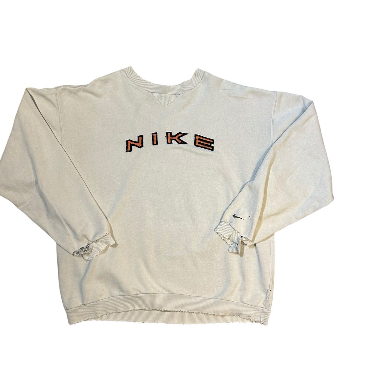 vintage nike spellout sweatshirt in cream