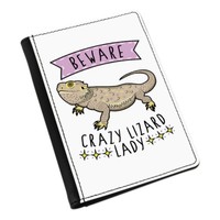 Beware VerrüCkte Eidechse Damen Passport Halter HüLle ÜBerzug Etui - Lustig