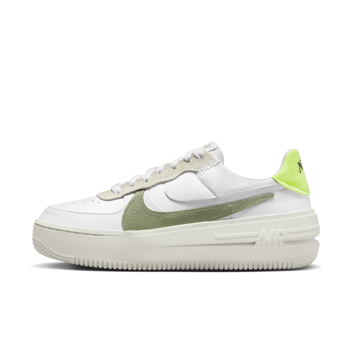 Size Women's Nike Air Force AF1 Platform Shoes White Green