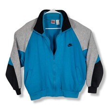 NIKE Vintage 80s Spell Out Swoosh Track Jacket Mens Medium Full Zip Color Block