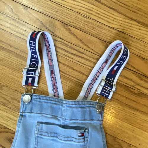 Tommy Hilfiger Denim Bib Overalls Branded Straps kids Size 10 Skinny Light - Picture 4 of 8