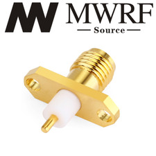 SMA Female 2-hole 16mm Flange PTFE solder panel mount connector; US Stock