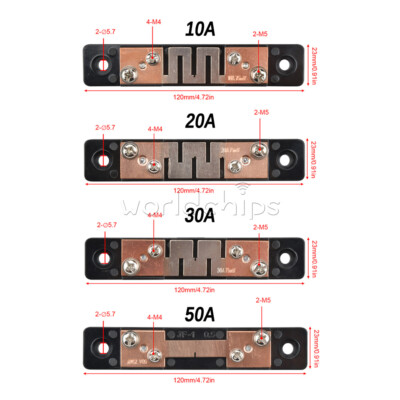 75mV DC Shunt Resistor For Digital Voltmeter Ammeter JF-01 10A 20A 30A 50A