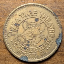 1981 Modesto, California CA Chuck E. Cheese Pizza Time Theatre Amusement Token