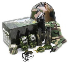 CEREM Outdoor Camouflage Adventure Kit with Walkie-Talkies   Military Style Toys