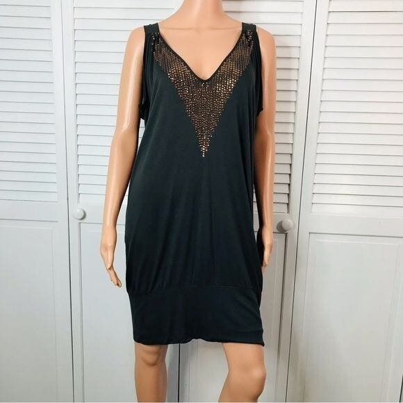 EXPRESS Dark Gray Sleeveless Draped Dress Size Large EXPRESS Dark Gray Sleeveless Draped Dress Size Large