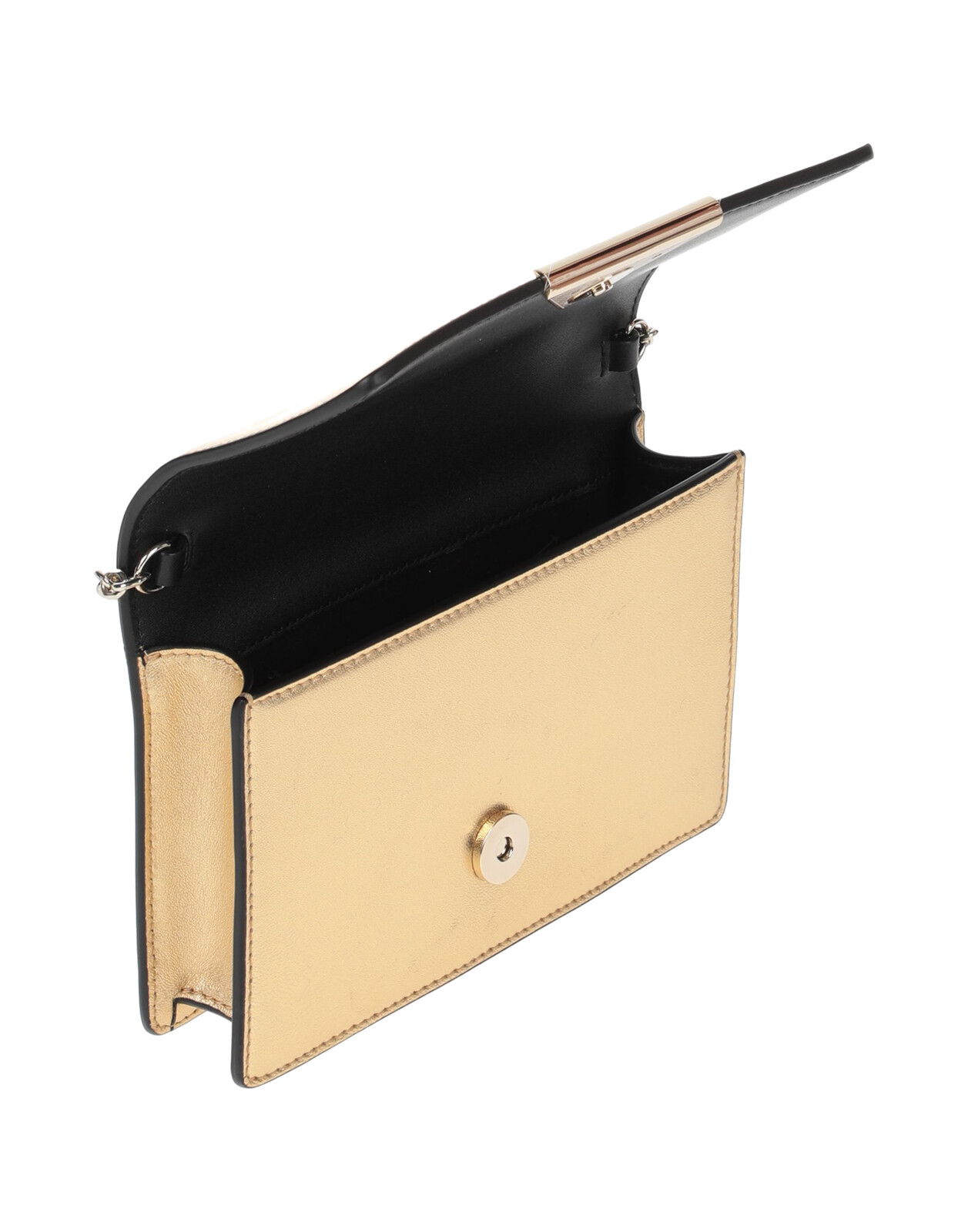 RRP€218 EMPORIO ARMANI Leather Crossbody Bag Metallic Effect Logo