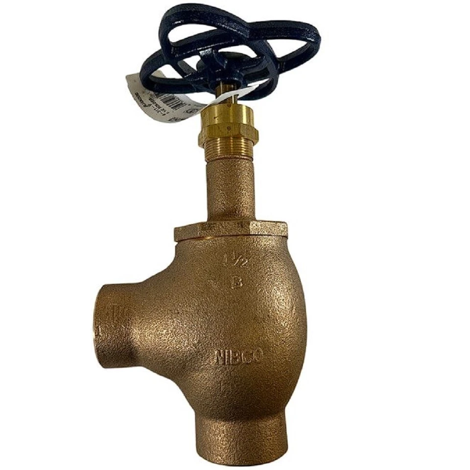 Nibco NJ4K00C 1-1/2" 125 PSI Soldered Bronze Screw-In Bonnet Angle Gate Valve - Image 2 of 3