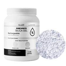 4 LB White Indicating Silica Gel 3-5 mm Beads Desiccants 1.8 kg Reusable