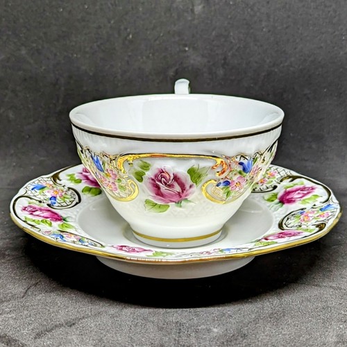 Tea For One Teapot Teacup Porcelain by Heirloom Lace Ltd. Romania Artist Signed - Picture 15 of 15