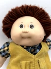 1982 Cabbage Patch Kid Boy, Tooth Brown Hair 2 Dimples Tan Corduroy Overalls KT