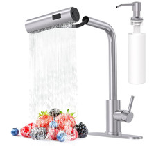 Grifo de Cocina Extra ble Cascada con Dosificador de Jab n Acero Inoxidable