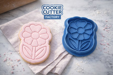 Primrose Flower Cookie Cutter and Embosser Stamp | Round Petal Daisy, Spring Gar