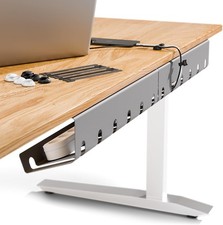 PAMO Cable Management Under Desk for Easy mounting Under-Table Set of 3, Grey