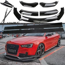 Front Bumper Lip Spoiler Side Skirts Rear Glossy Black For Audi A5 A6 A7 A8