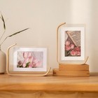 Double Sided Acrylic Frame for Photos in Natural Wood and Walnut Colors