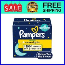 Pampers Swaddlers Overnight Diapers Size 4 104 Ct Ships from USA
