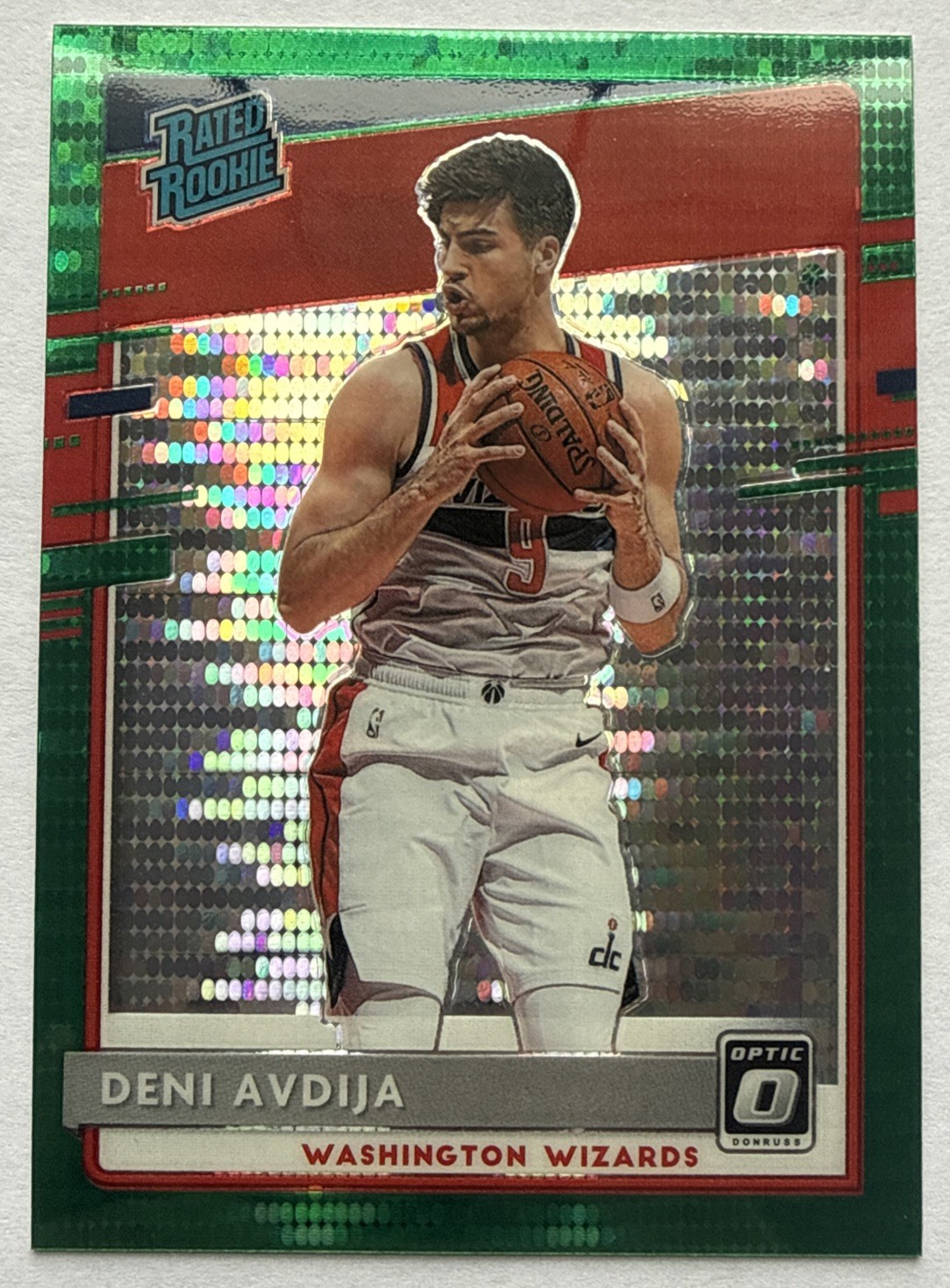 2020-21 Donruss Optic Deni Avdija Green Pulsar Fanatics Prizm Rated Rookie #159