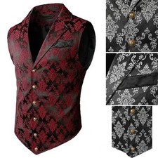 Stylish Single Breasted Waistcoat for Men Retro Gothic Steampunk Style Vest