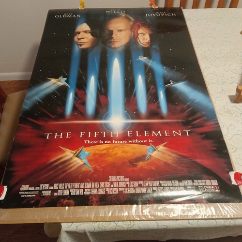 ONE SHEET POSTER "THE FIFTH ELEMENT " DOUBLE SIDED BRUCE WILLIS 0RIG 1997