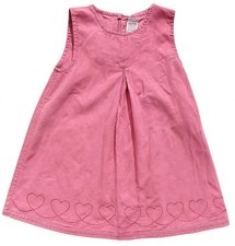 Rare Vintage Gymboree 2002 Pink Corduroy Jumper Dress Hearts Baby Girl 12-18M