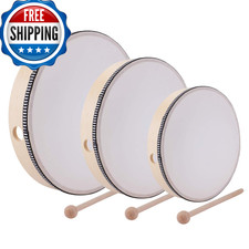 Foraineam 12 Inch 10 Inch 8 Inch Hand Drum Percussion Wood Frame Drums Drum