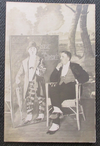 seltene Original Autogrammkarte alter Zeit Handsigniert OSKAR RIEK Komiker 1911