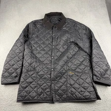 Barbour Liddesdale Jacket Mens XL Black Quilted Coat Corduroy Collar England