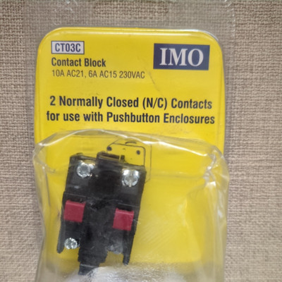 CT03C IMO Precision Controls Kontaktblock für Taster, 2NC, IP65, 2P, 240V