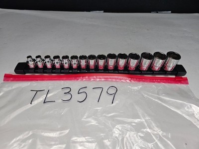 SNAP ON #215FSMY 15 PC 3/8'' DR 6 PT METRIC 6MM-20MM SHALLOW SOCKET SET W/HOLDER