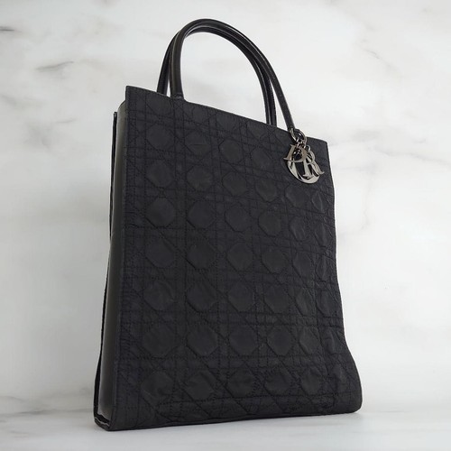 Christian Dior Canage Tasche schwarz Leder Nylon echt
