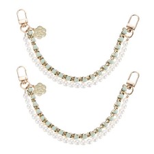 10.23IN Pearl Purse Double Chain 2PCS Purse Chain Extender Light Green