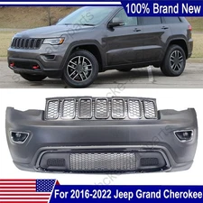 Front Bumper Cover Grille Kit with Light For 2016 2017-2022 Jeep Grand Cherokee