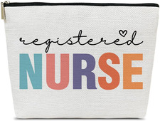 Nurse Makeup Cosmetic Bag for Purse, Registered Nurse RN Gifts for Women, Apprec