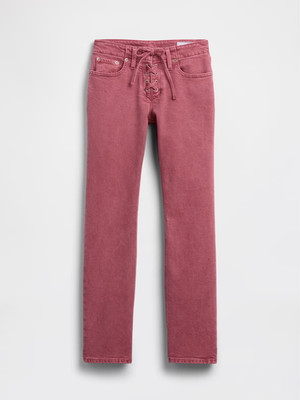 NWT GAP Low Rise Lace-Up '90s Slim Straight Jeans