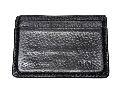 HUGO BOSS Kartenetui Cardholder Card Case Schwarz Leder