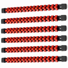 6 Pc Abs Socket Organizer 3/8 Inch Drive Socket Rail Holders Heavy Duty Socket R