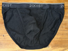 2(X)IST Men's Super Sleek Solid Black Medium Bikini Cut Performance Sport Brief
