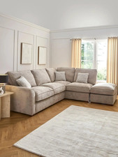 New Dylan Chaise Corner Sofa High back | Mink Fabric | Left or Right Hand Corner