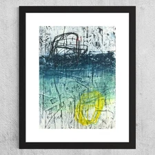 Original Grunge Minimalist Modern Art Collage Painting 8.5x11 "Malleation"