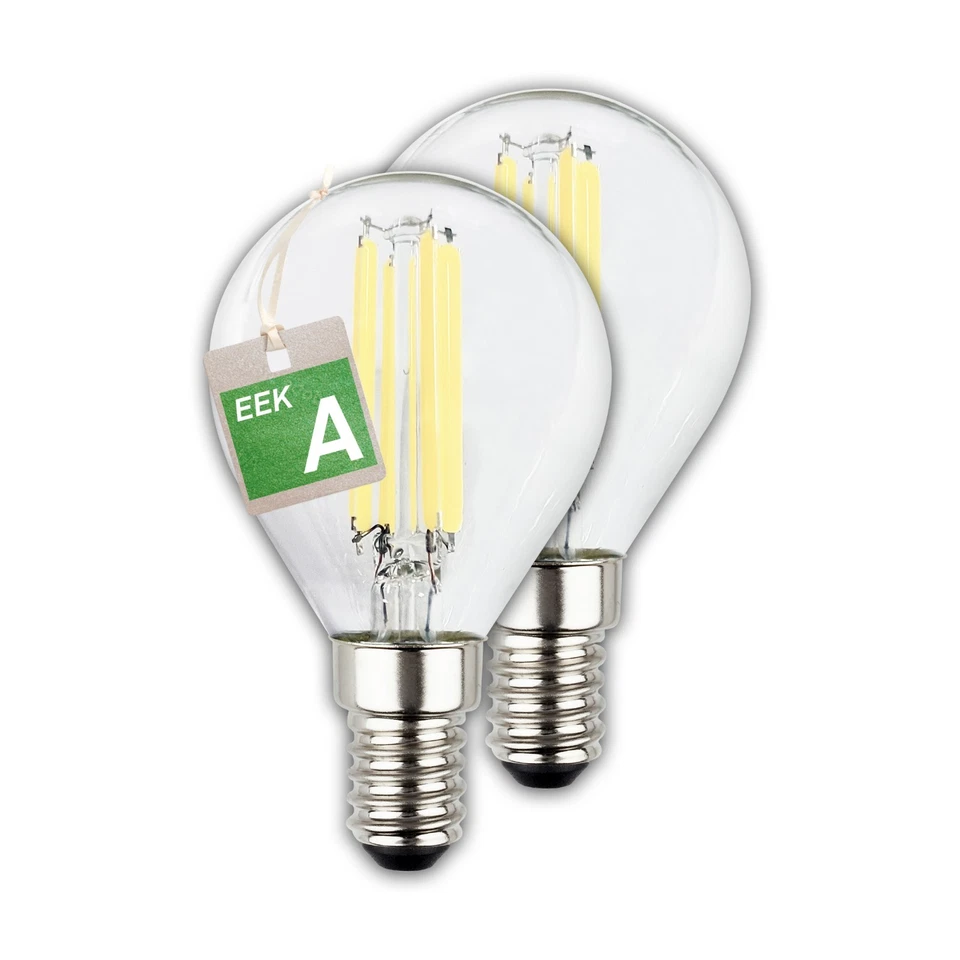 2 Pack E14 LED Light Bulb 2,5W 525lm 2700K Warm White Light Energy Efficient A - Image 3 of 4