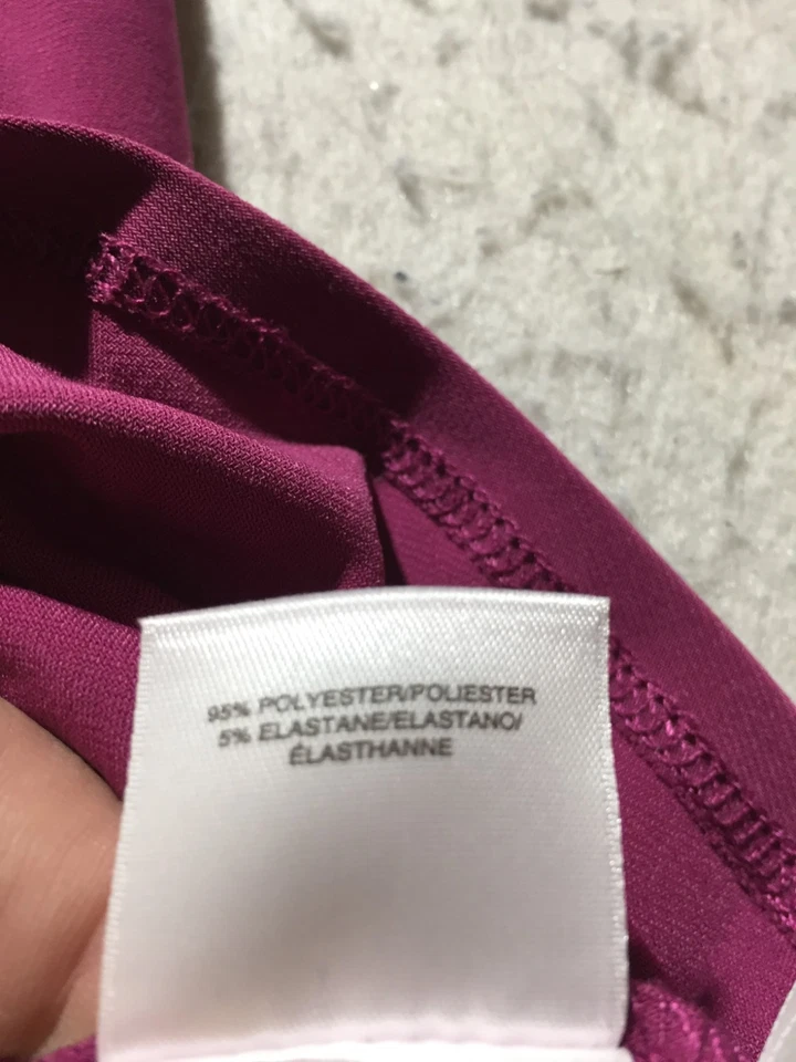 Blusa Anne Klein para mujer M mediana púrpura manga corta con lengüeta enrollable bolsillos cuello en V Foto 4 de 4