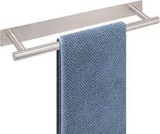 Self Adhesive Towel Bar, 16 Inch Round Towel Racks for Bathroom Wall Mounted SUS
