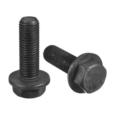 M16x50mm Hex Flange Bolts, 2pcs 10.9 Grade Carbon Steel Hexagon Head Screws