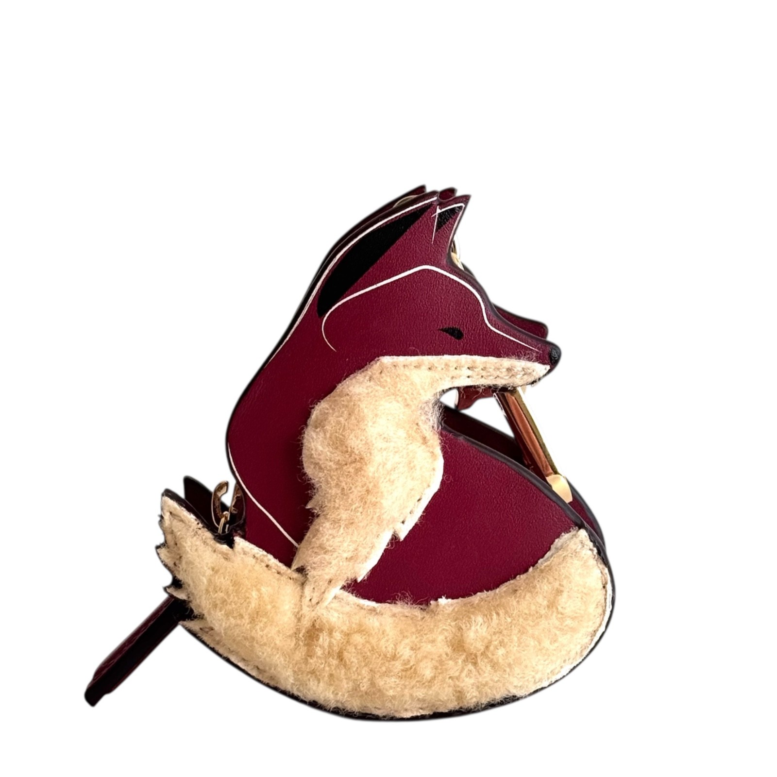 RADLEY Purse Carmine Red Leather Fox Shaped Purse Bag Charm - Fleeting Fox - New