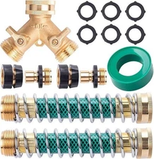 Brass Garden Hose Splitter Kit: Garden Hose Spring Protectors Quick Connects