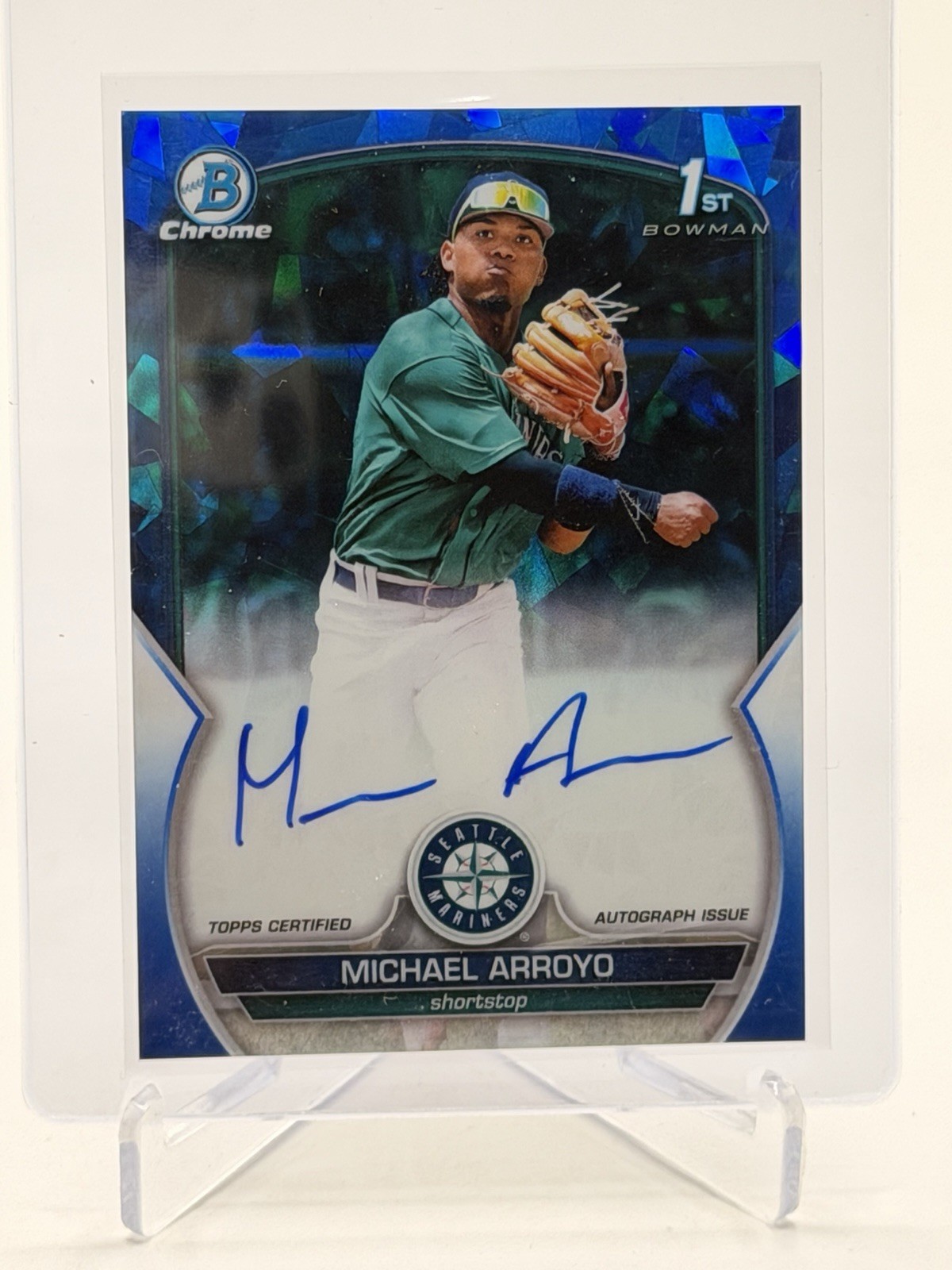 2023 Bowman Chrome Sapphire Edition 1st Auto Michael Arroyo Seattle Mariners
